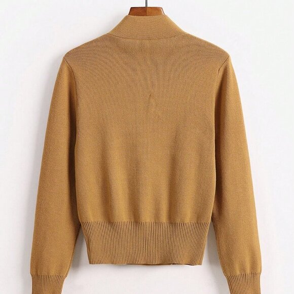 Casual Women's Double-Breasted Loose Elegant Long Sleeve Cardigan - Picture 2 of 6